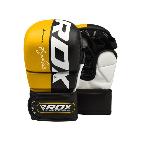 Yellow RDX T6 MMA Sparring Gloves