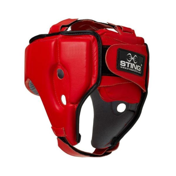 Back of Red Sting AIBA Competition Head Guard
